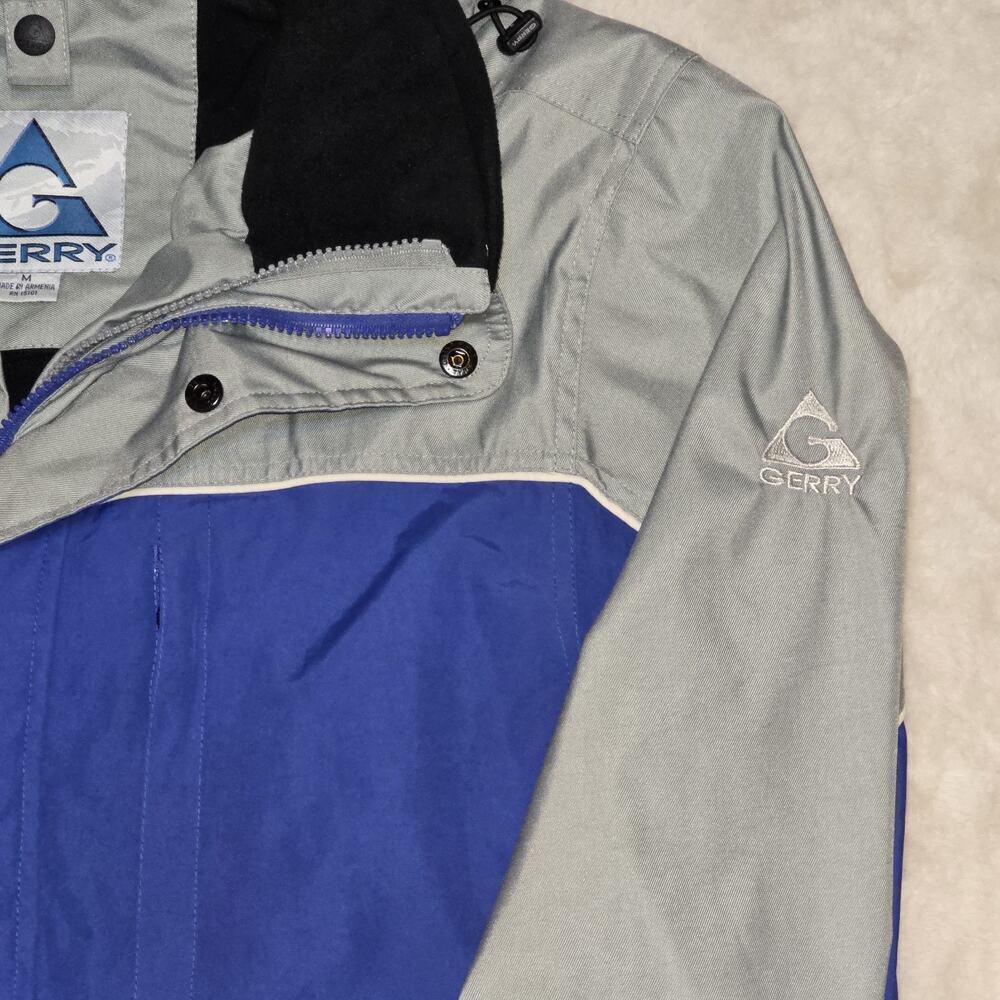 Vintage Gerry Ski Jacket Men’s Medium Blue Gray Hooded 90s Y2K Snowboarding Coat - Picture 2 of 16